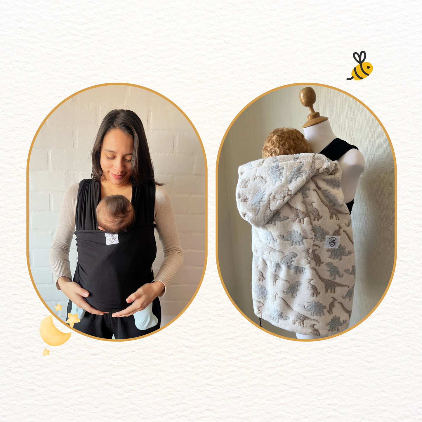 Fular negro y cobertor porteo