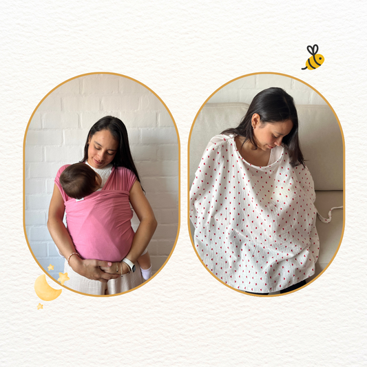 Fular Rosado pastel y cobertor de lactancia