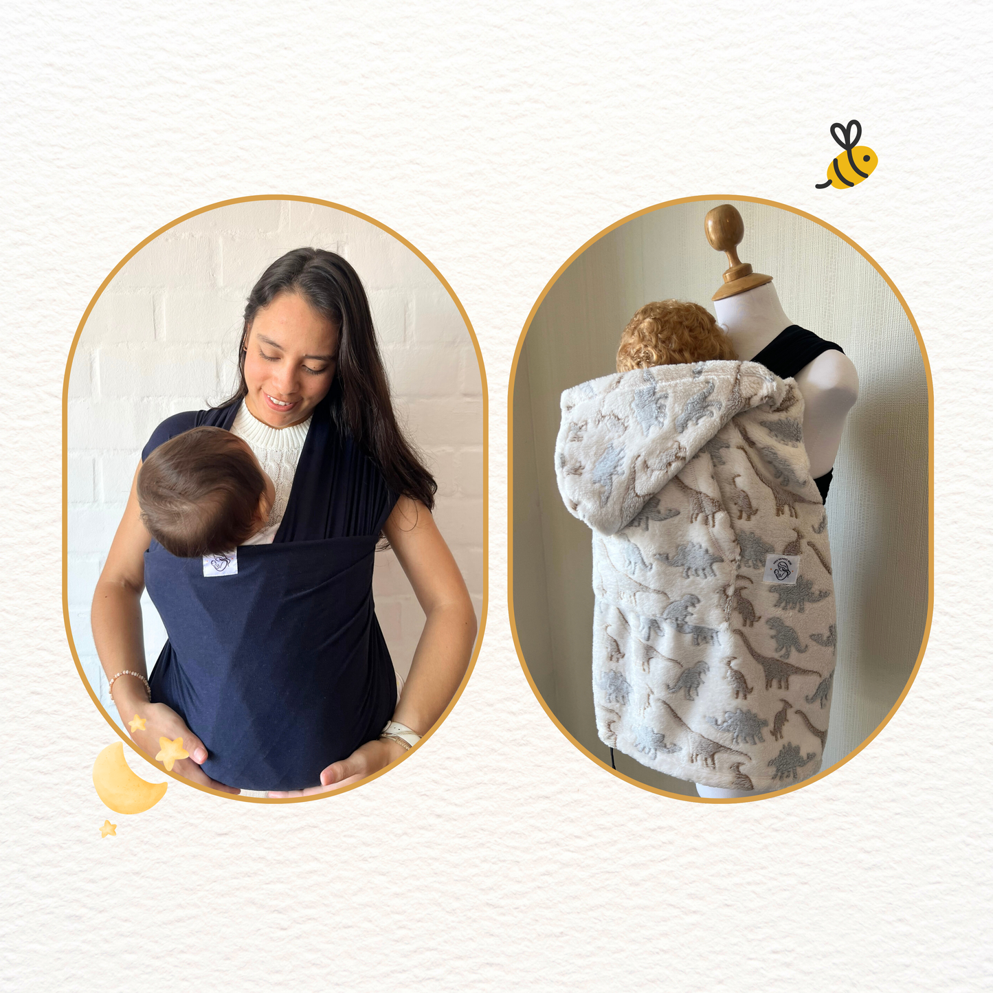 Fular azul marino y cobertor porteo