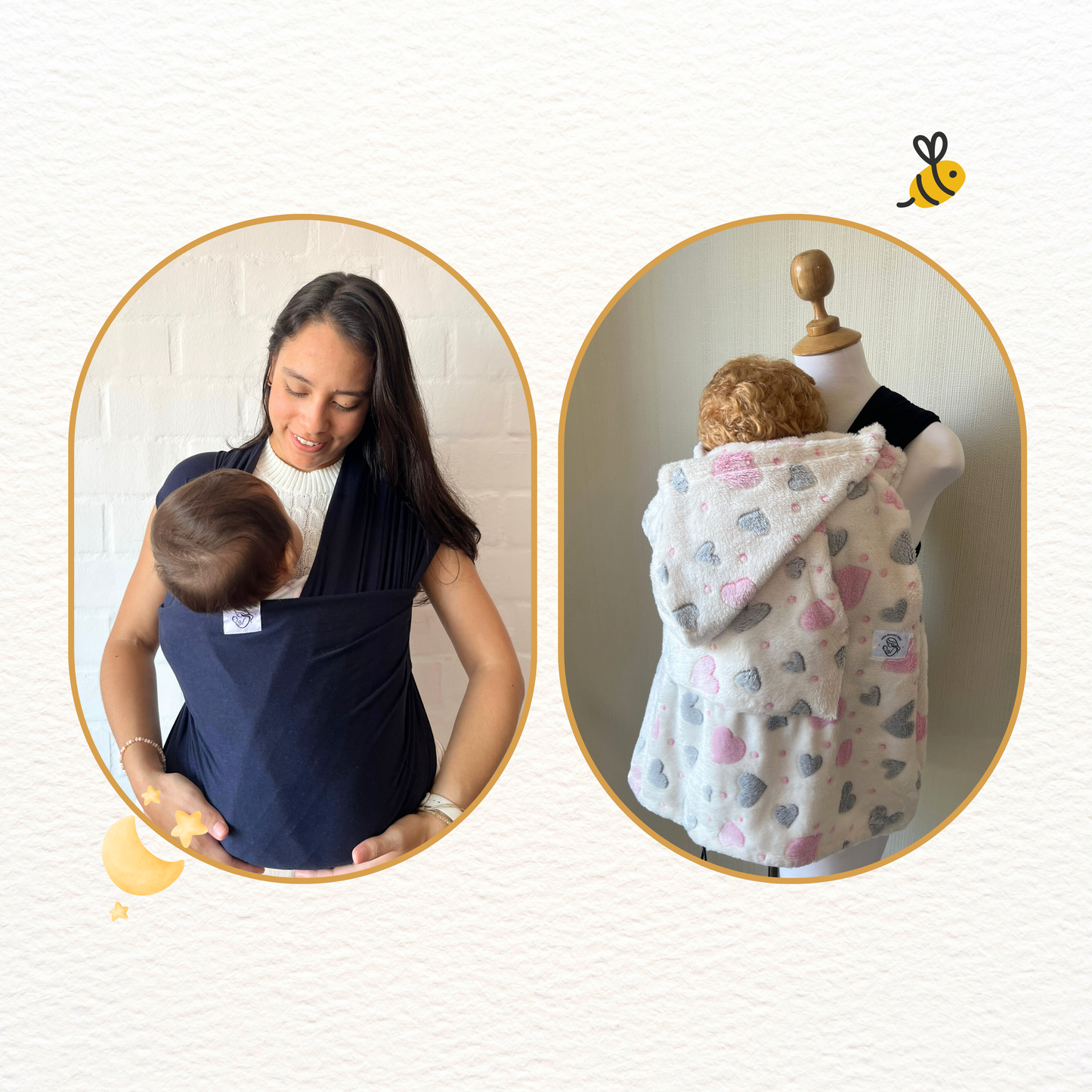 Fular azul marino y cobertor porteo