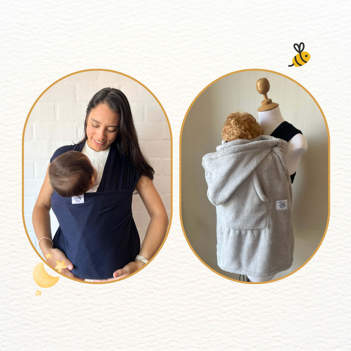 Fular azul marino y cobertor porteo