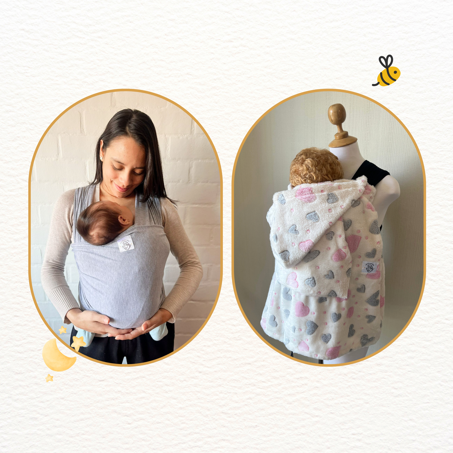 Fular gris y cobertor porteo