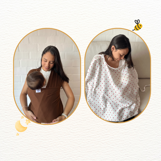 Fular Chocolate y cobertor de lactancia