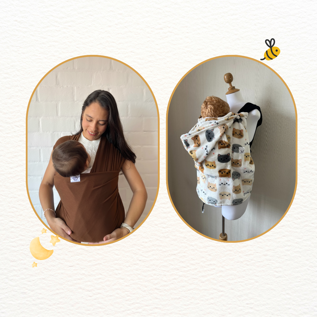 Fular Chocolate y cobertor porteo