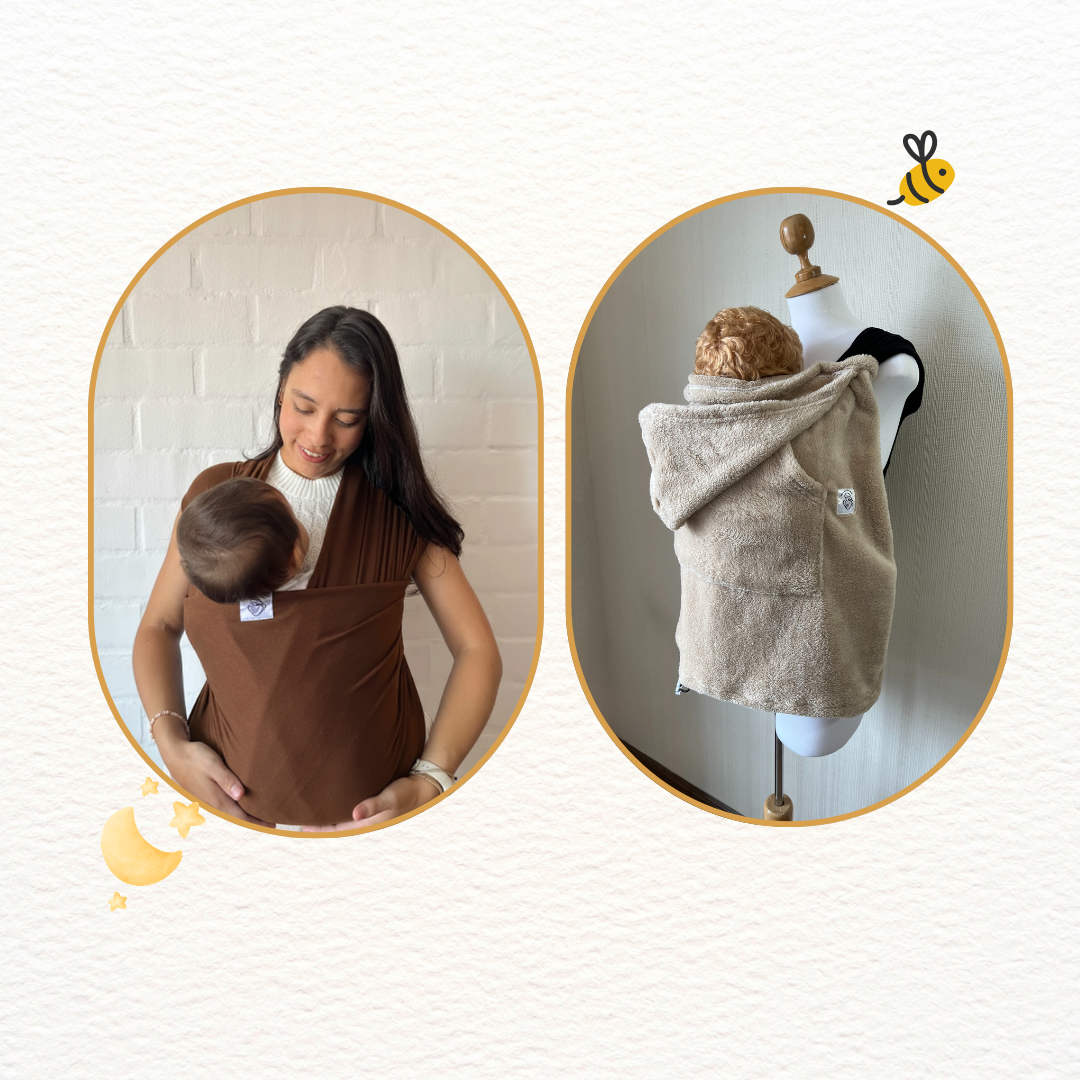 Fular Chocolate y cobertor porteo