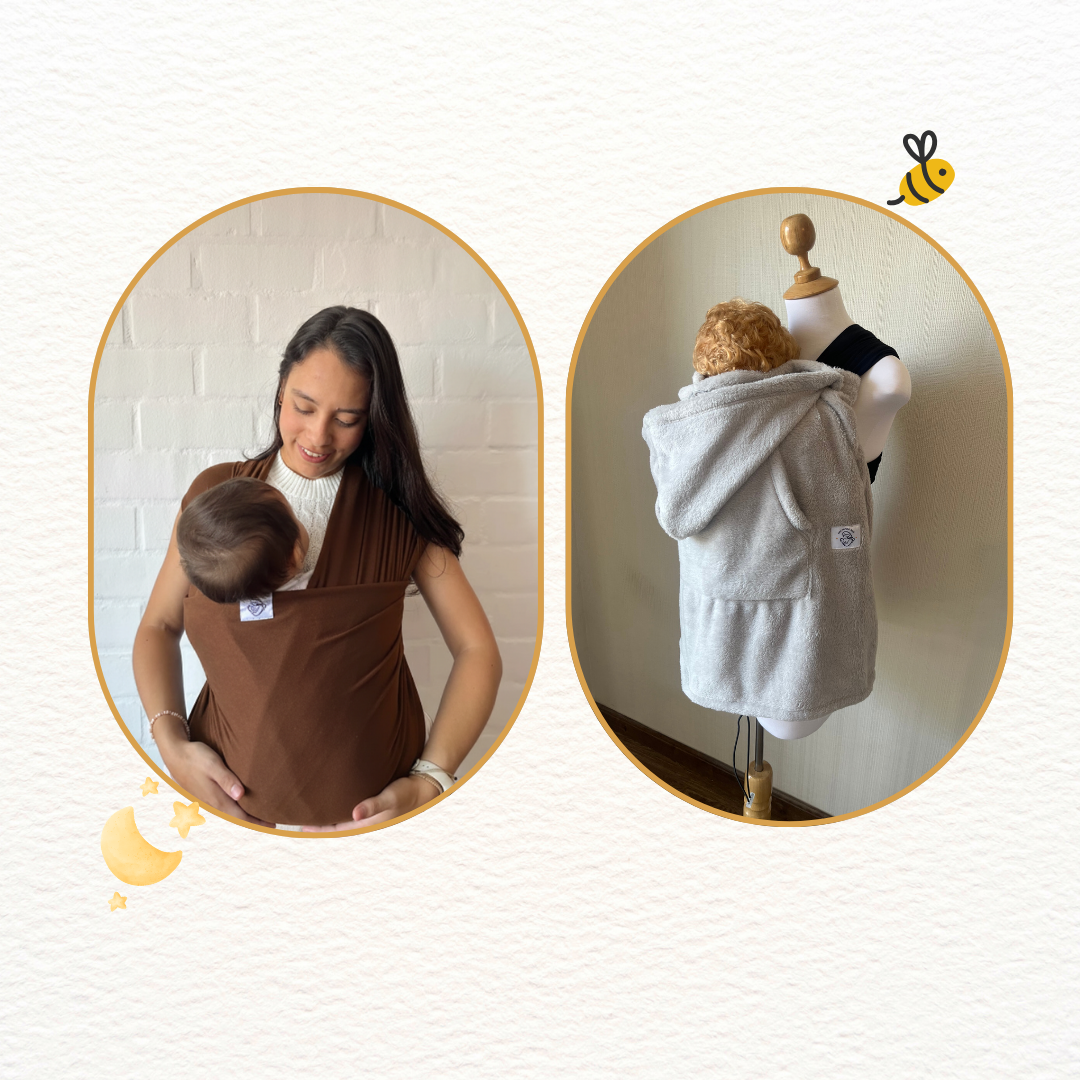 Fular Chocolate y cobertor porteo