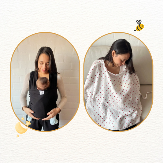 Fular Negro y cobertor de lactancia