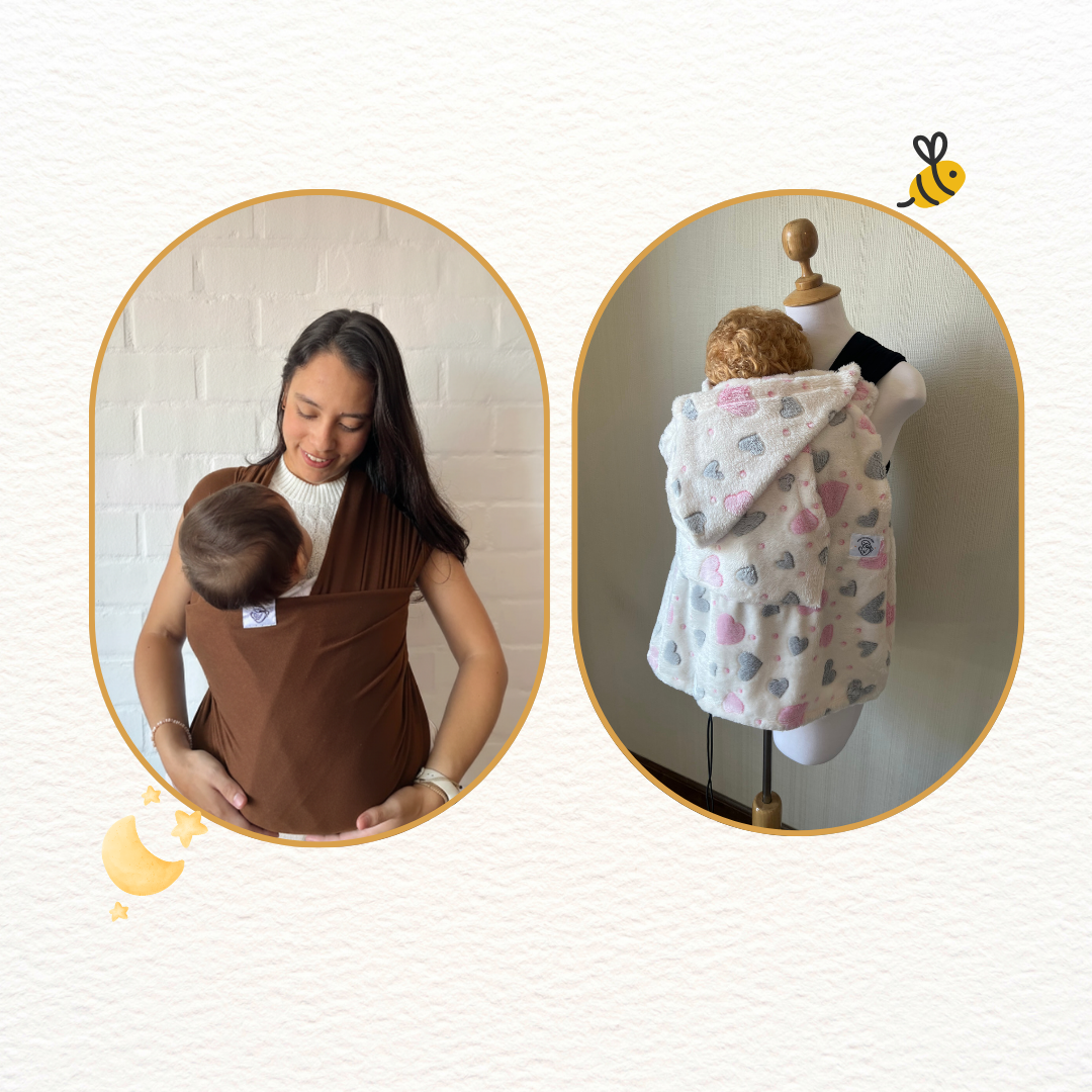 Fular Chocolate y cobertor porteo
